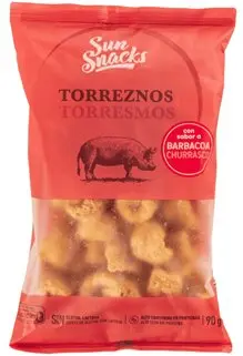 Nombre del producto: Torreznos (sabor barbacoa) 90 g
Nombre de marca: Sun Snacks
Aspecto del producto y tipo de envase:  bolsas de 90 g
Números de lote: 2901 y 2001