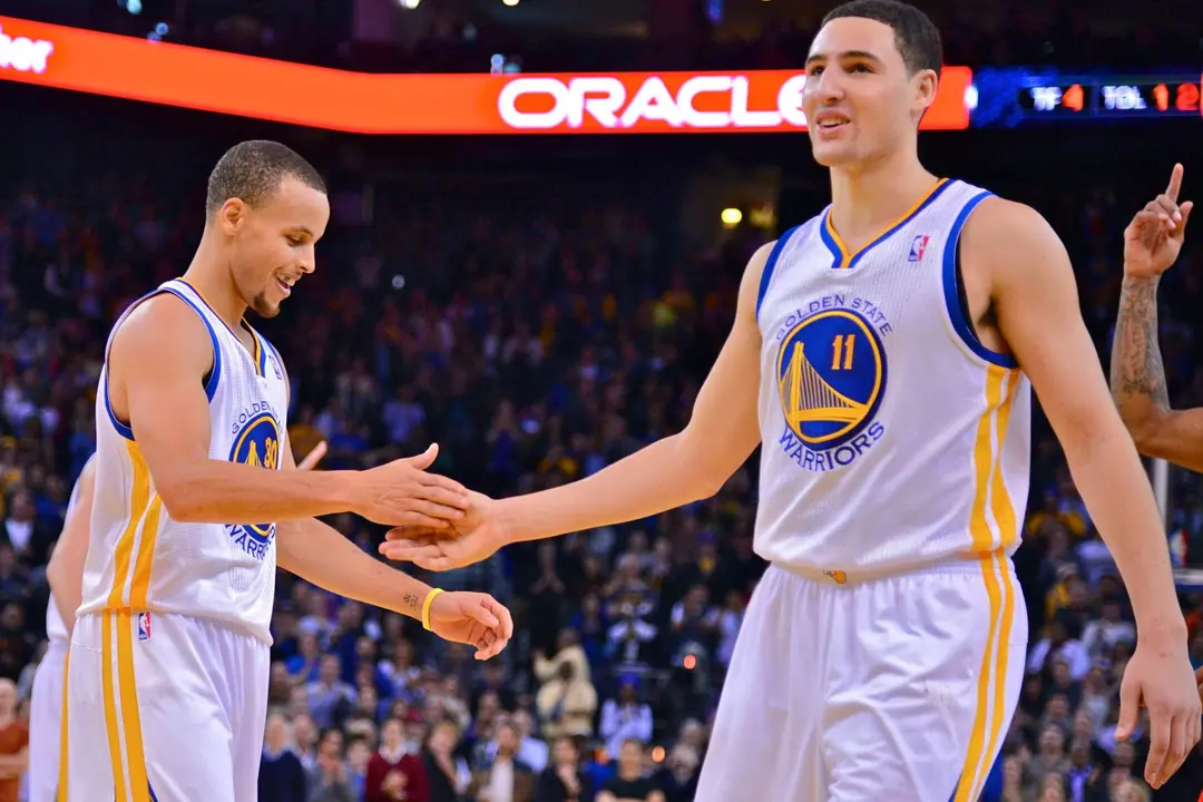 Stephen Curry y Klay Thompson, jugadores de los Warriors
