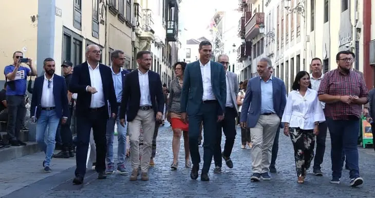 Pedro Sánchez en su visita a La Palma