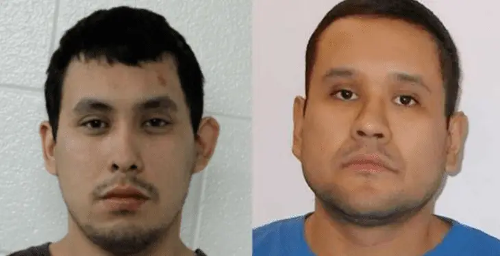 Damien Sanderson (izquierda) fue encontrado muerto, pero Myles Sanderson sigue prófugo