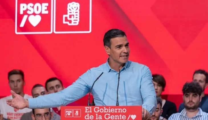 El presidente Pedro Sánchez durante el mitin. Imagen de archivo