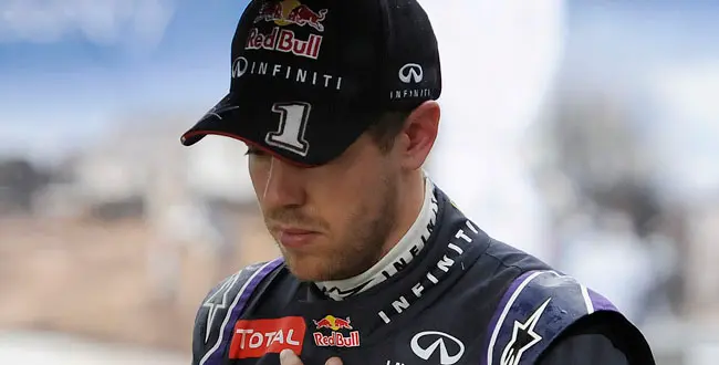 Red Bull driver Sebastian Vettel during the third practice session at Albert Park ahead of the Australian Formula One Grand Prix in Melbourne, Australia, Saturday, March 15, 2014.