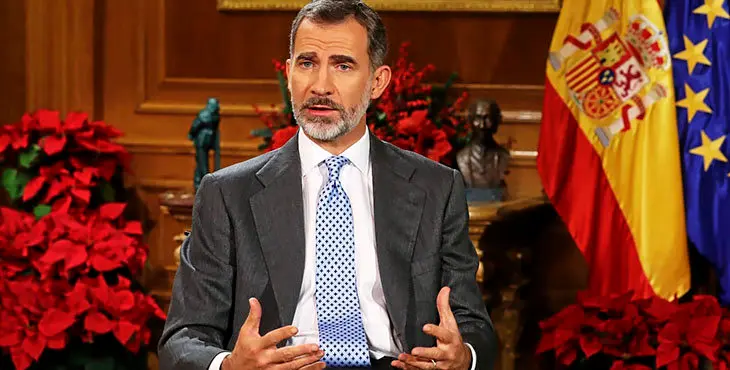 El Rey Felipe VI durante su mensaje de Navidad................EFE/Ballesteros
