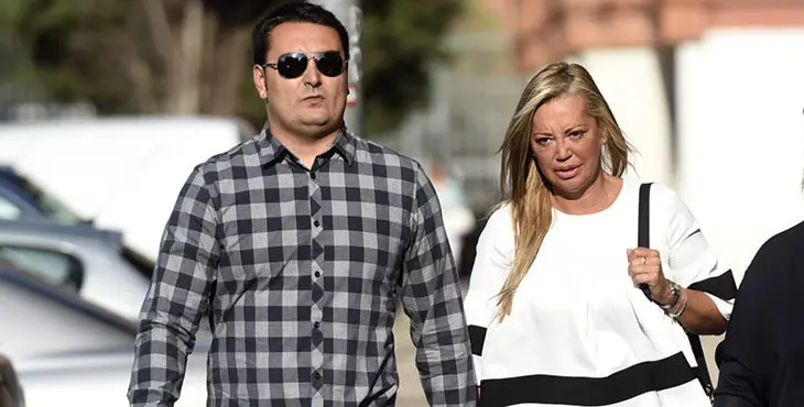 Belén Esteban con su novio Miguel Marcos a su llegada a un juicio en Torrejón de Ardoz , Madrid.
30/05/2017