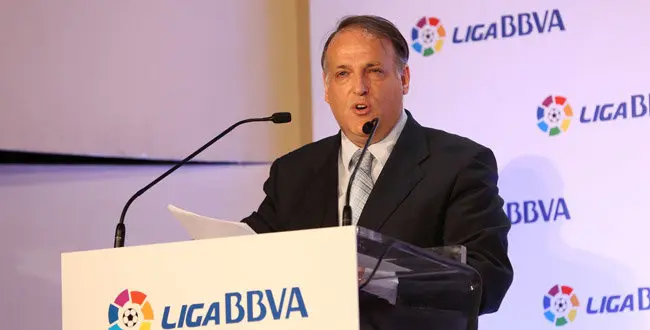 Javier Tebas attending BBVA and the Spanish Professional Football League (LFP) announced an extension of their strategic agreement at The Plaza Hotel
Where: New York City, NY, United States
When: 11 Jun 2013