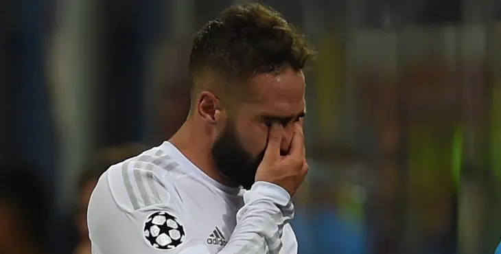 . Milan (Italy), 28/05/2016.- Real Madrid player Dani Carvajal reacts after being substituted during the UEFA Champions League Final between Real Madrid and Atletico Madrid at the Giuseppe Meazza stadium in Milan, Italy, 28 May 2016. (Liga de Campeones, Italia) EFE/EPA/PETER POWELL