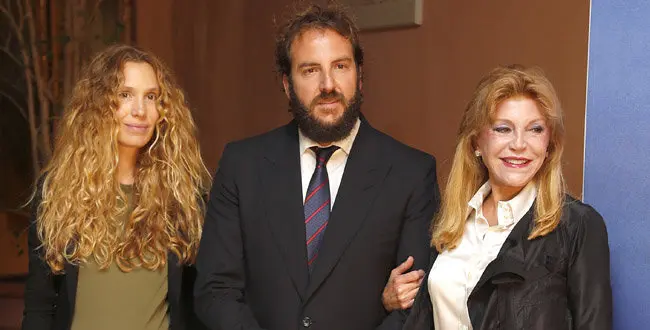 Baroness Thyssen Carmen Cervera, Borja Thyssen and Blanca Cuesta during the presentation of the book 'Me, the baron Thyssen. Memories" in Madrid, Spain, on October 9th, 2014