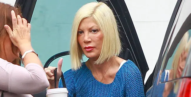 Actress Tori Spelling in Encino, California on September 20, 2014.
