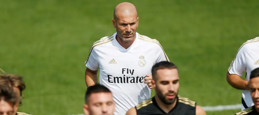 MONTREAL, CANADA - JULY 10: Zinedine Zidane of Real Madrid looks on during the Real Madrid Pre-Season Training Camp on July 10, 2019 in Montreal, Canada. (Photo by TF-Images/Getty Images)
