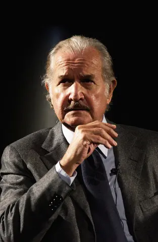 24 Nov 2003, London, England, United Kingdom --- Carlos Fuentes speaks at The Orange Word at The Gielgud Theatre. --- Image by © Rune Hellestad/Corbis