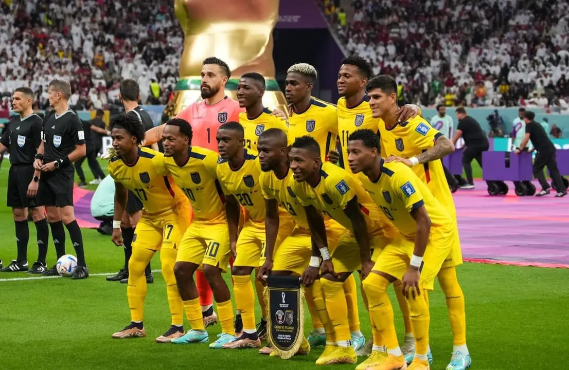 Imagen de la selección de fútbol de Ecuador en el primer partido del Mundial de Qatar 