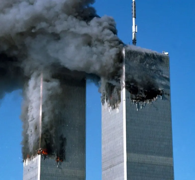 Imagen del atentado sobre las Torres Gemelas el 11-S