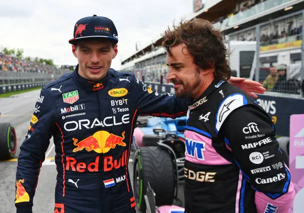 Fernando Alonso y Max Versrtappen en el Gran Premio de Canadá 2022 | Fuente: Getty Images