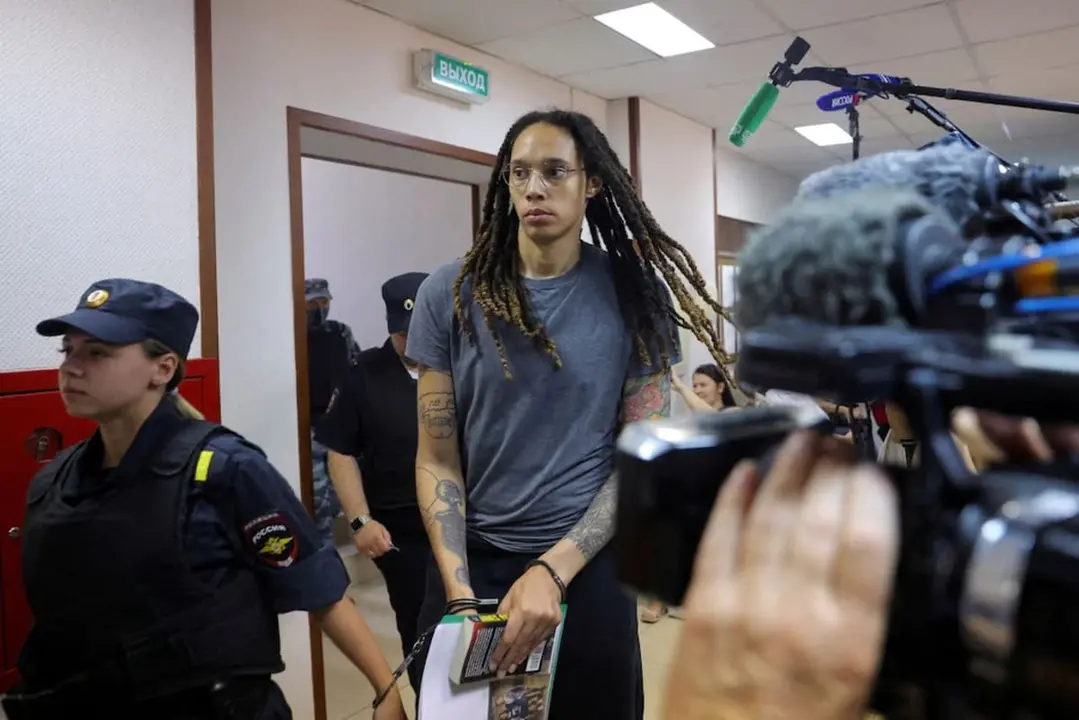 La jugadora de baloncesto Brittney Griner, antes del juicio en Rusia. Fuente: Reuters