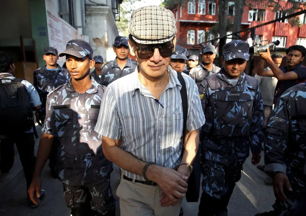 Imagen de Charles Sobhraj detenido en Nepal, Fuente Reuters