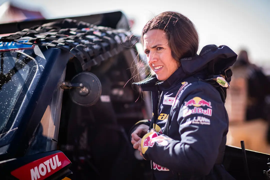 Cristina Gutierrez (ESP) of Red Bull Can-Am Factory Team is seen at the start line of stage 05 of Rally Dakar2023 around Hail, Saudi Arabia on January 05, 2023 // Marcelo Maragni / Red Bull Content Pool // SI202301050544 // Usage for editorial use only //