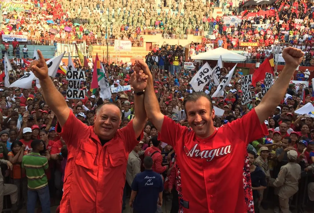 Diosdado Cabello y Tarek El Aissami. Fuente / web PSUV