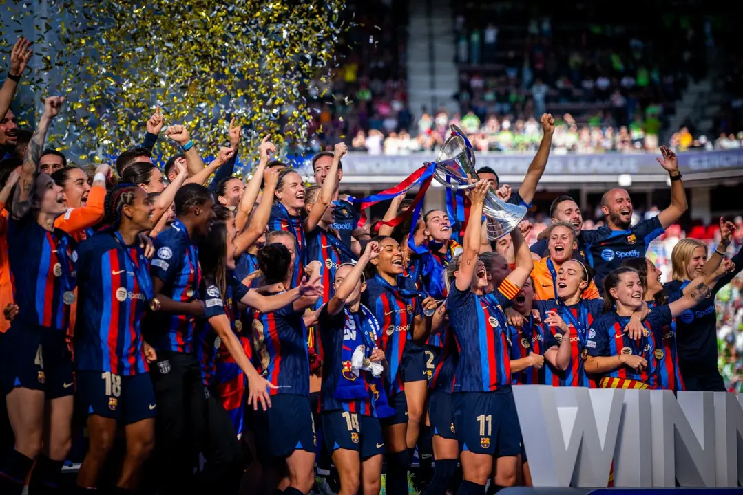 El Barça Femenino celebra la Champions League | Fuente: FC Barcelona Femení
