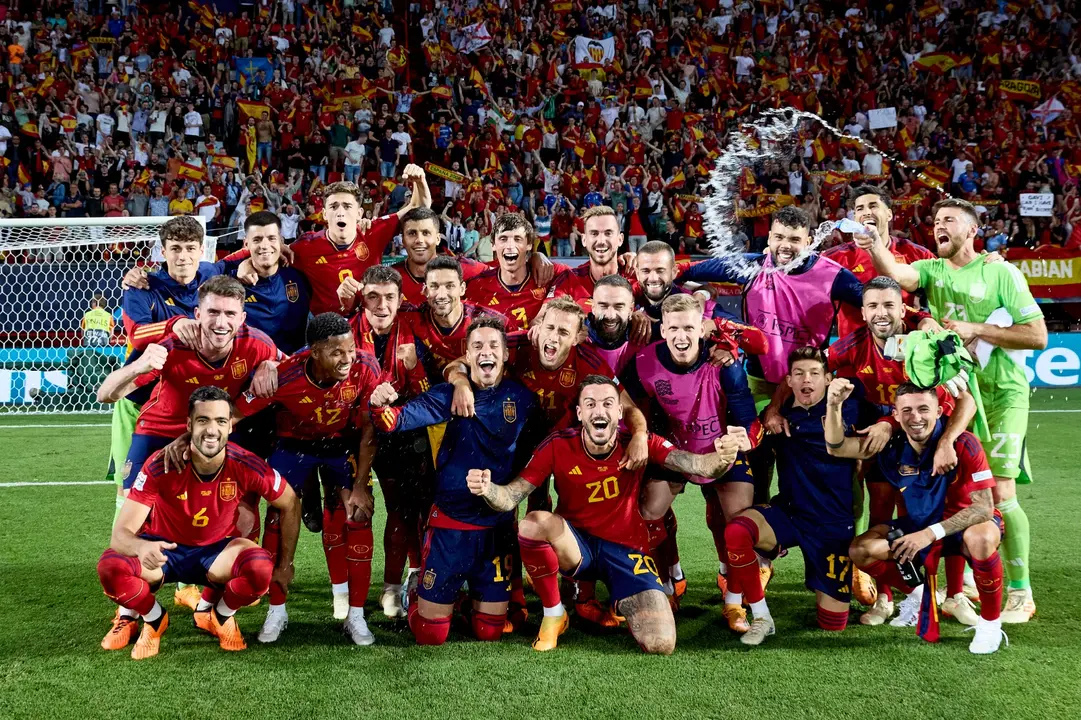 La Selección Española celebra el pase a la final de la Nations League | Fuente: @SEFutbol