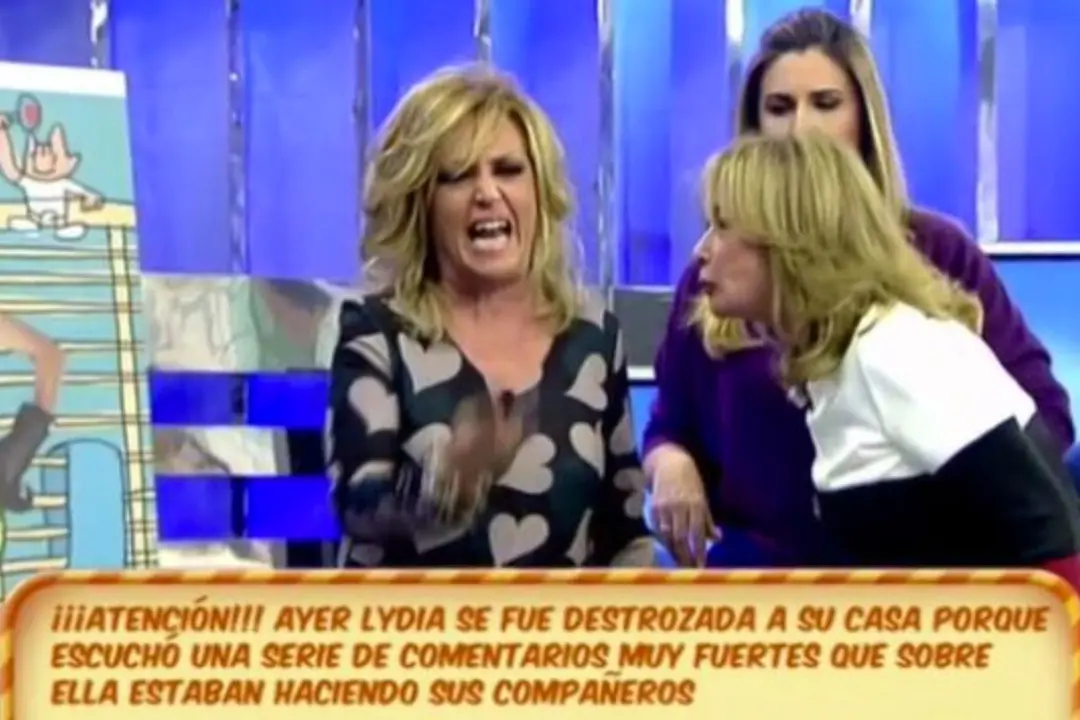 Mila Ximénez y Lydia Lozano durante una de sus enésimas broncas en Sálvame - Mediaset