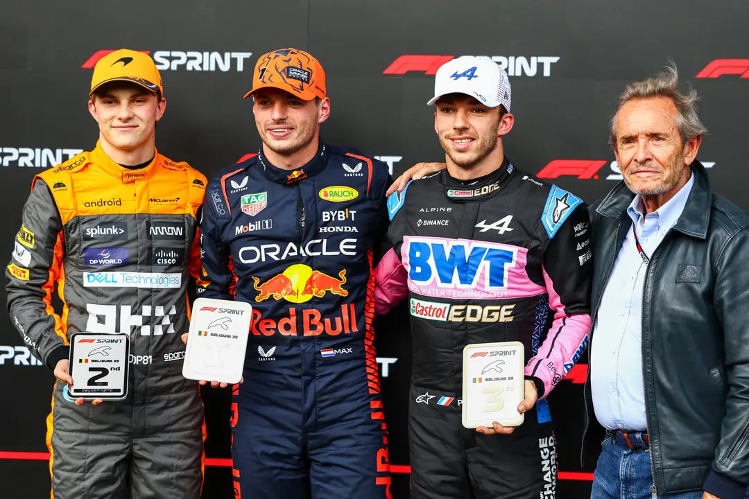 Max Verstappen, Oscar Piastri y Pierre Gasly en la sprint de Bélgica | Fuente: Red Bull