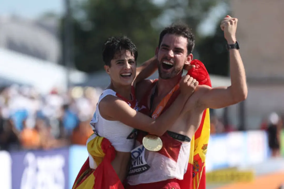 María Pérez y Álvaro Martín en Budapest | Fuente: Getty Images
