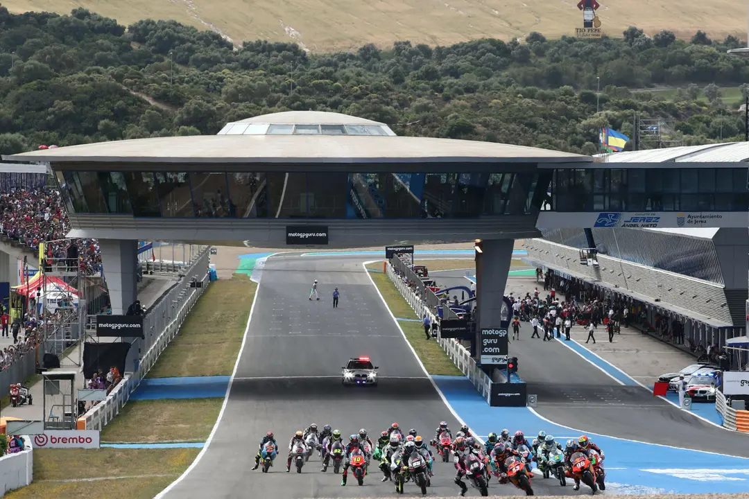 Participants, Moto3 race, Spanish MotoGP, 30 April 2023 // Gold & Goose / Red Bull Content Pool // SI202304300479 // Usage for editorial use only //