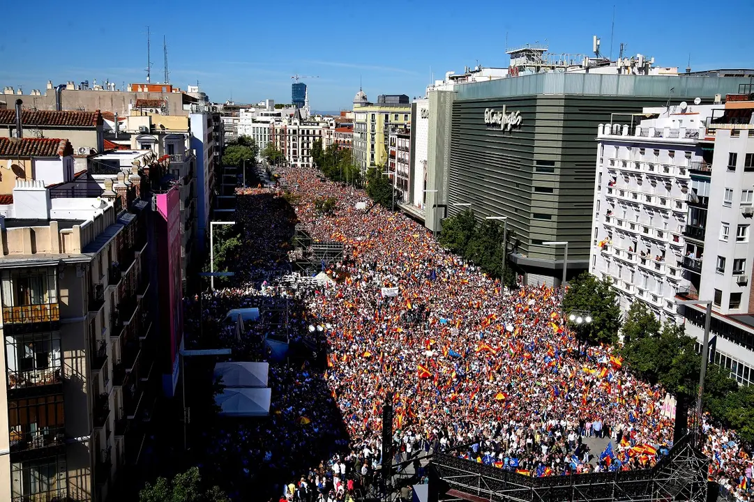 Manifestación contra la amnistía en Madrid / Twitter Alberto Núñez Feijóo