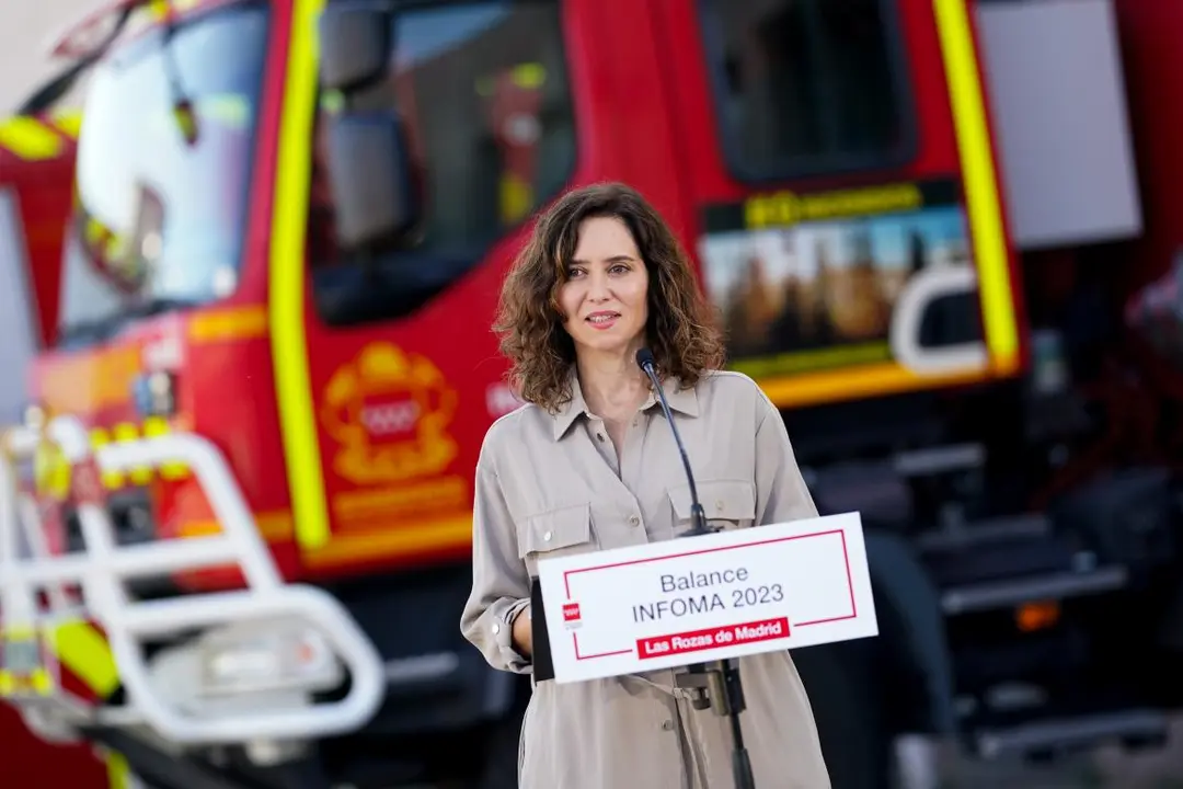 La presidenta Isabel Díaz Ayuso ha hecho balance hoy del Plan de Protección Civil contra Incendios Forestales regional (INFOMA)