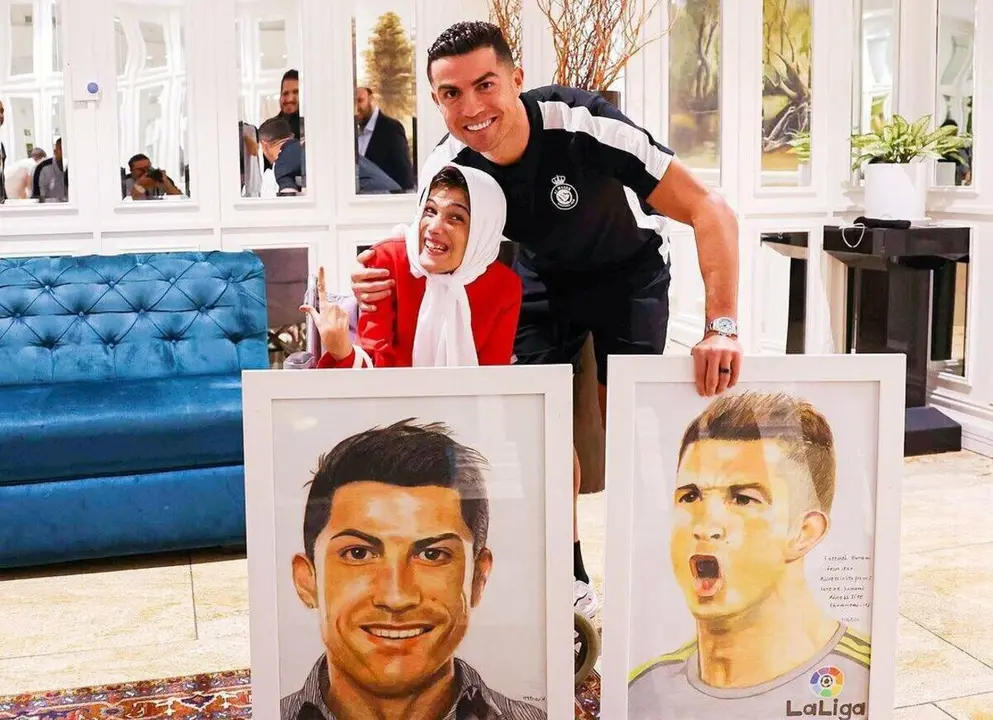 Cristiano Ronaldo con Fatemeh Hamami | Fuente: @IraninSpain