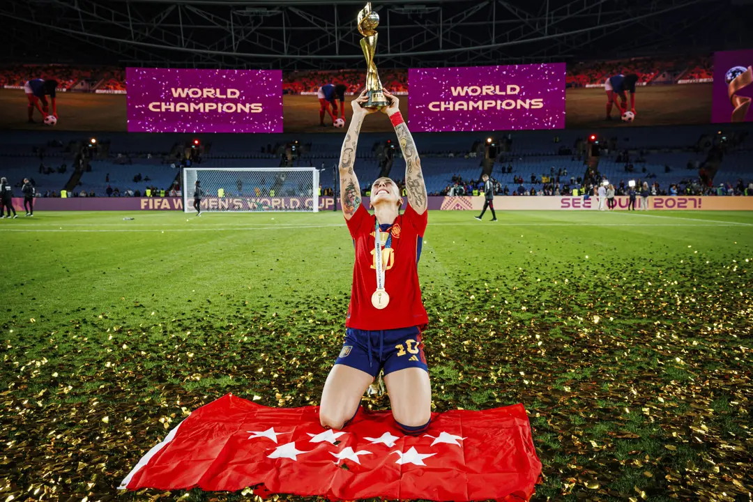 Jenni Hermoso tras ganar el Mundial | Fuente: Getty Images