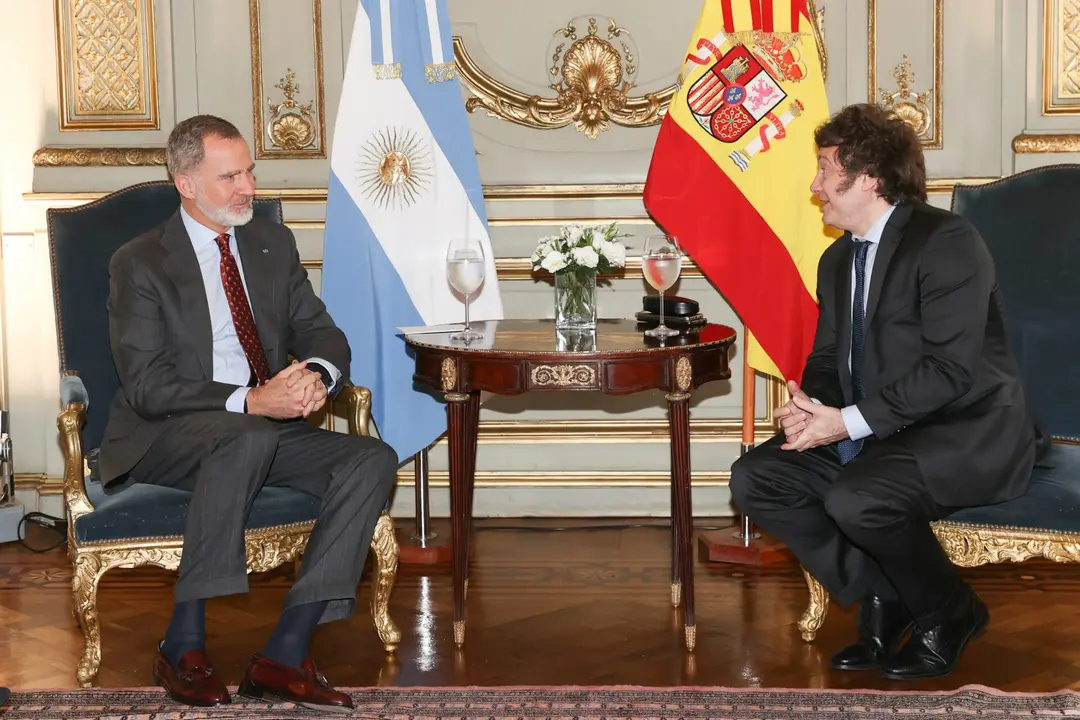 Felipe VI junto a Javier Milei / Imagen Casa Real