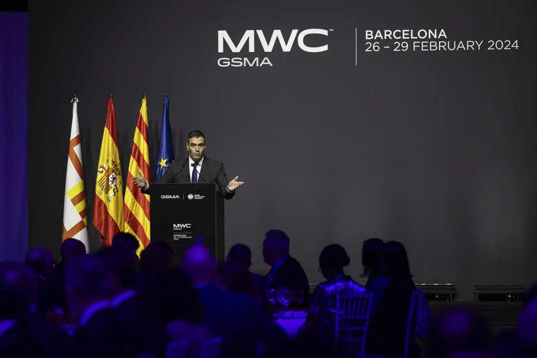 Pedro Sánchez en la cena de inauguración del Mobile World Congress | Fuente: Getty Images