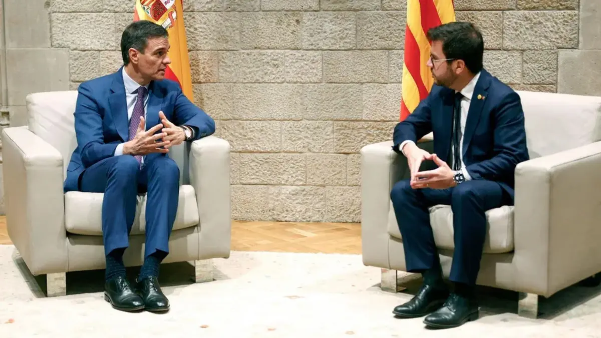 Reunión entre Pedro Sánchez y Pere Aragonès | Fuente: Getty Images