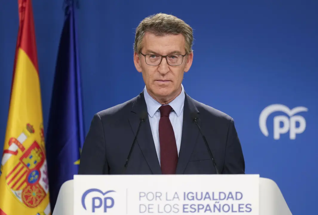 Alberto Núñez Feijóo en la sede del Partido Popular | Fuente: Partido Popular