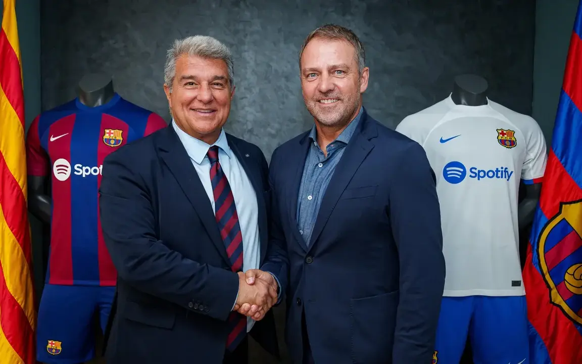 Joan Laporta y Hansi Flick | Fuente: FC Barcelona