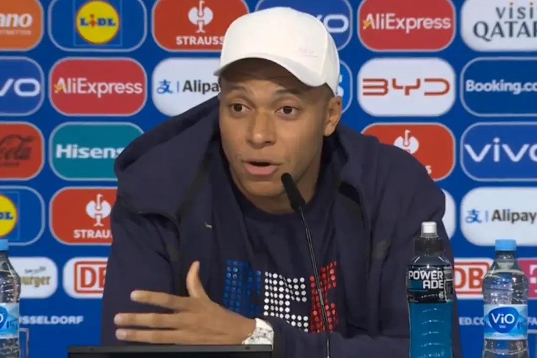 Kylian Mbappé en rueda de prensa | Fuente: UEFA