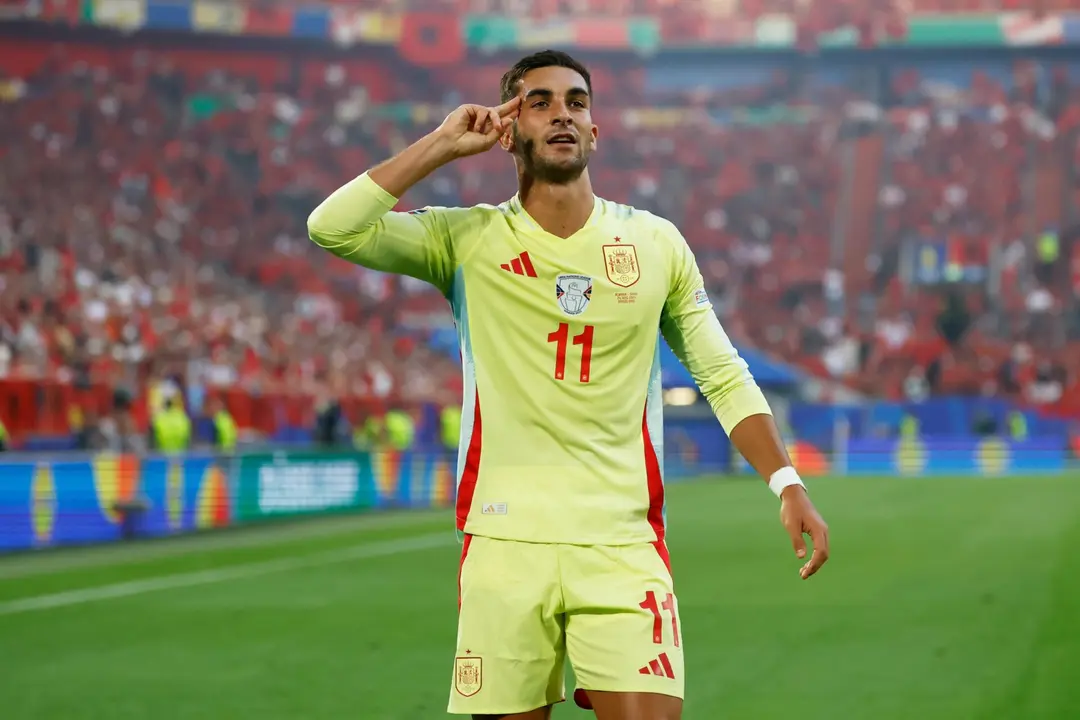 Ferran Torres en el Albania-España | Fuente: Selección Española