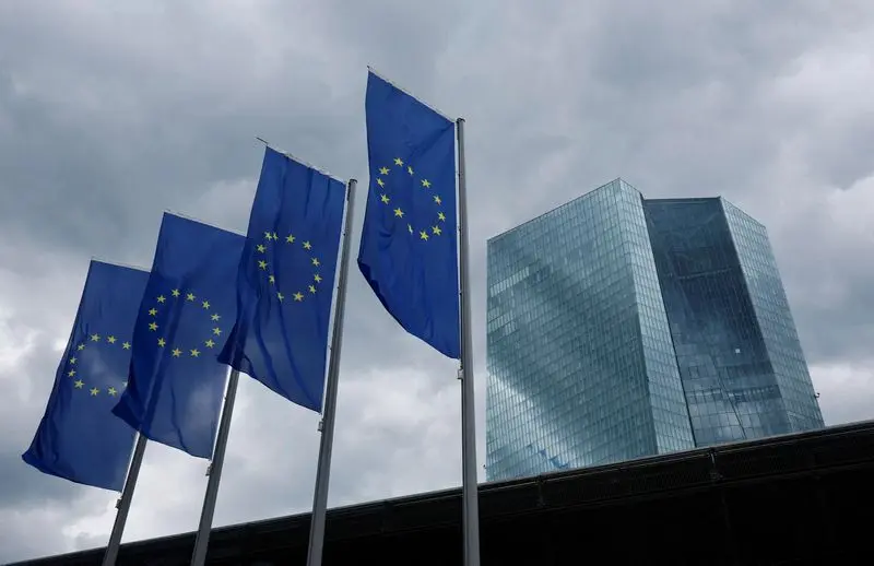 FILE PHOTO: The building of the European Central Bank (ECB) seen before the ECB's monetary policy meeting in Frankfurt, Germany, June 6, 2024. REUTERS/Wolfgang Rattay/File Photo