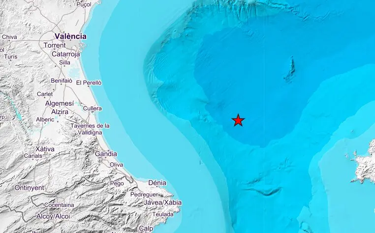 Localización del seísmo. Instituto Geográfico Nacional.