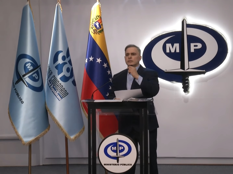 Fiscal general de Venezuela, Tarek William Saab, durante rueda de prensa.