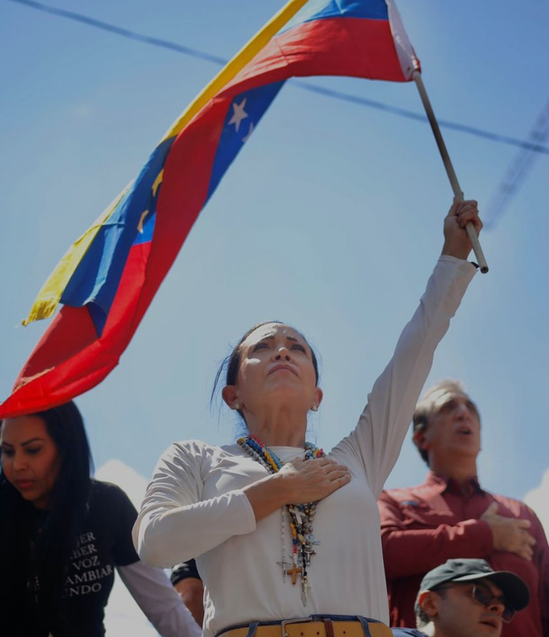 María Corina Machado durante manifestación pacífica a través de su cuenta en Instagram (@mariacorinamachado)