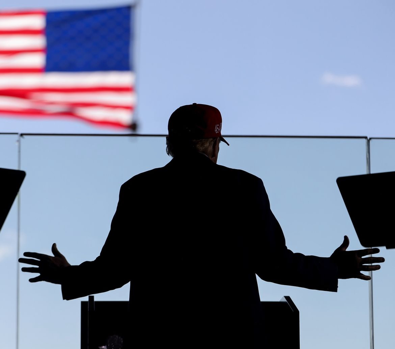 Donald Trump, candidato del partido republicano, durante un mítin en Wisconsin, Estados Unidos.