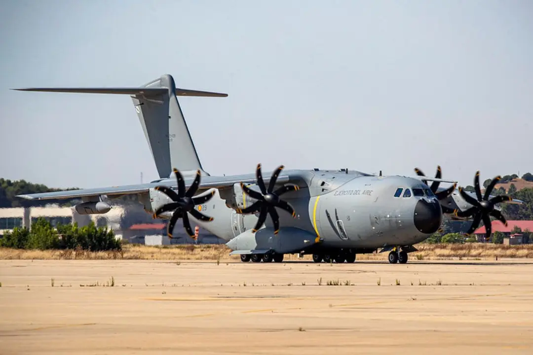 Avión A400 que Defensa enviará a Líbano este miércoles para evacuar a más ciudadanos españoles. (Foto: Ministerio de Defensa).