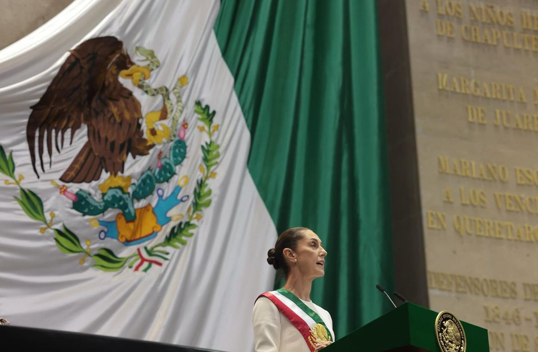 Presidente de México, Claudia Sheinbaum, durante la ceremonia de toma de posesión el 1ro de octubre de 2024.