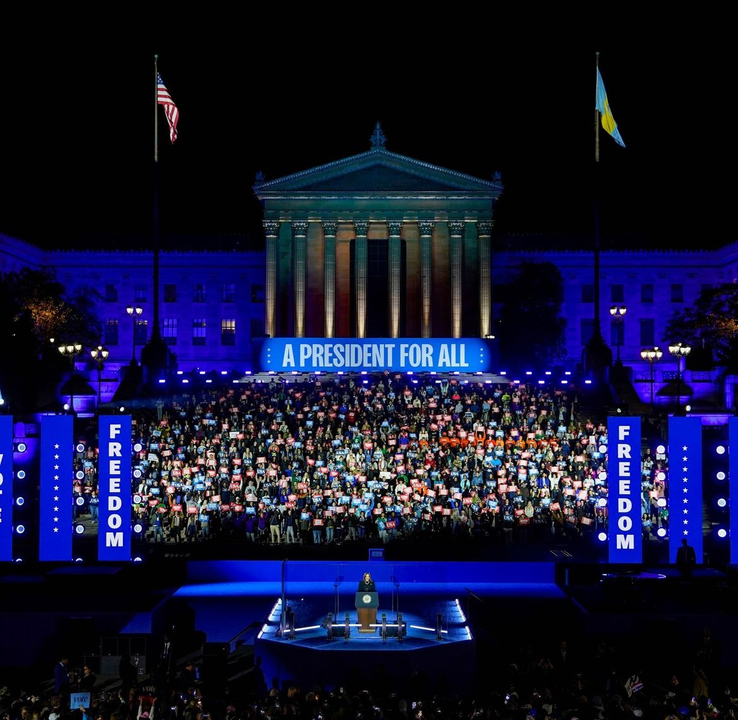 Evento de cierre de campaña de Kamala Harris en Philadelphia, Pennsylvania, el 4 de noviembre de 2024.