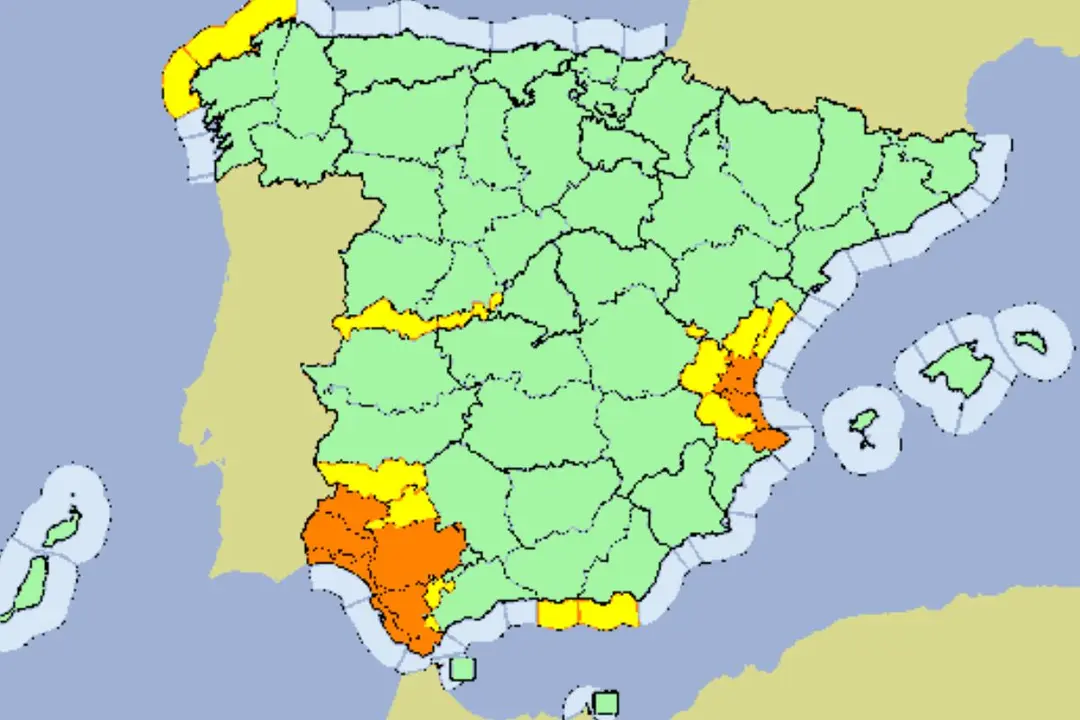 Imagen proporcionada por la AEMET a las 10:00h de este jueves, 14 de noviembre.
