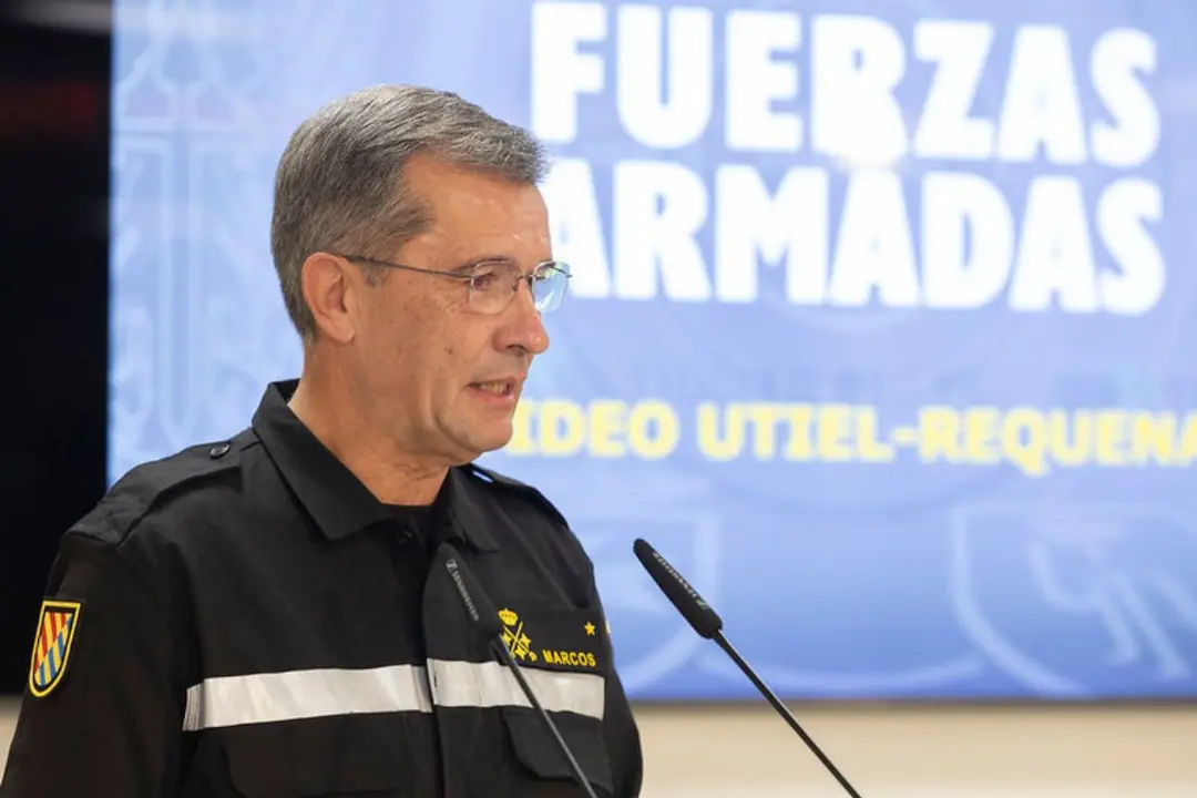 El jefe de la UME ha subrayado que "no puede haber dudas sobre el trabajo de las Fuerzas Armadas desde el minuto uno". (Foto: Ministerio de Defensa).
