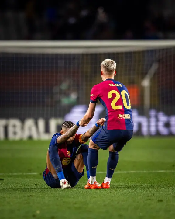 El último partido de Dani Olmo contra el Atleti. Fuente: FC Barcelona/ X