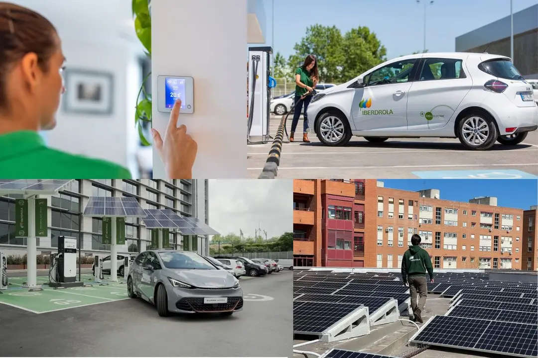 Vehículo eléctrico, rehabilitación energética, aerotermia, placas solares... Iberdrola ofrece un conjunto de soluciones para ahorrar en el presupuesto energético.